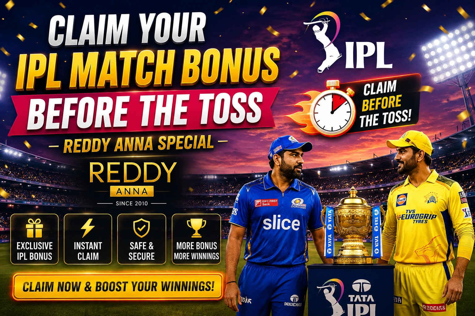Claim Your IPL Match Bonus Before the Toss – Reddy Anna Special